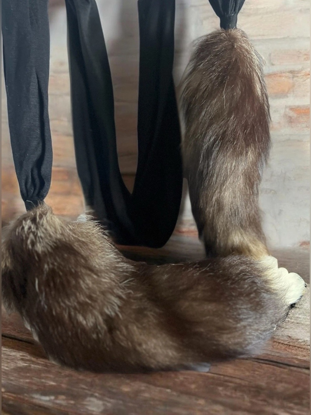 Vintage Silver Fox Tail Scarf Deco Noir Romantic Elegance Mid Century Luxury 90”